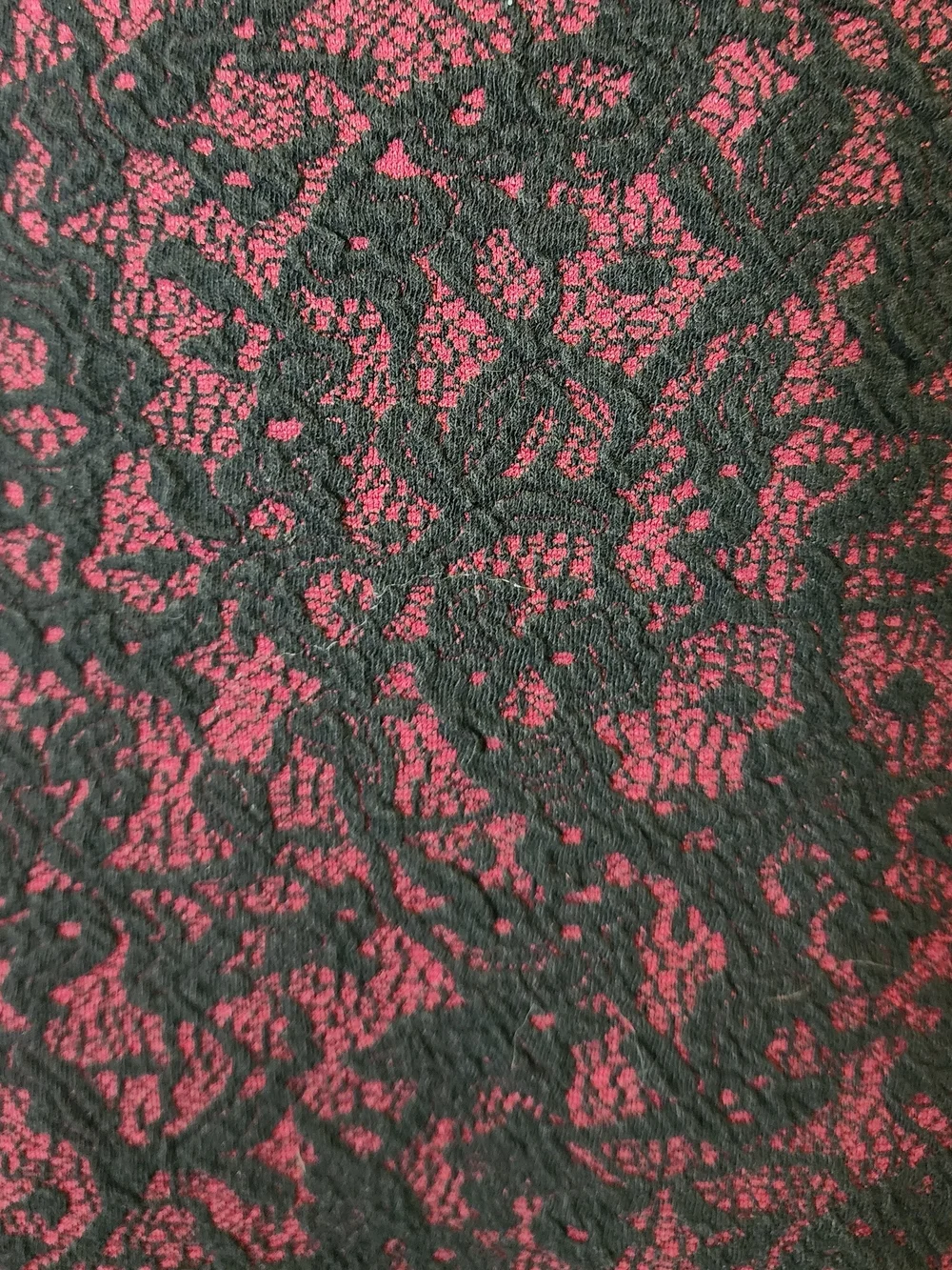 Michael Kors Black & Red Lace-Effect Pencil Skirt